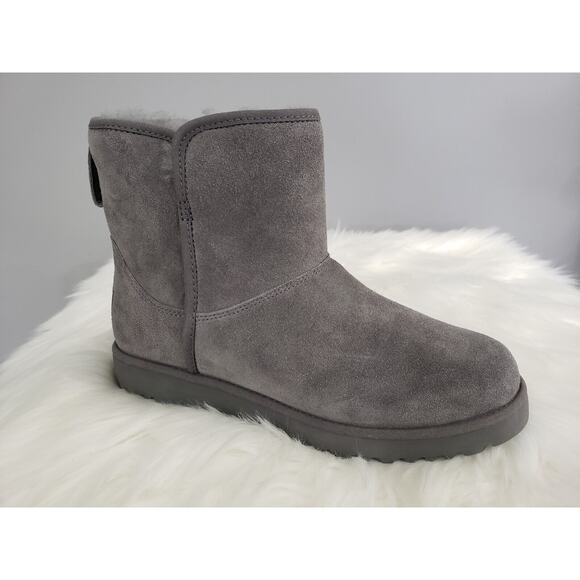 NEW SIZE 5 Womens Ugg Boots Cory II Shearling Lined Charcoal Gray Slip On - Picture 2 of 7